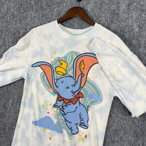 Disney‎ Dumbo Tie Dye Graphic Sweatshirt XS Womens Crew Neck Pullover